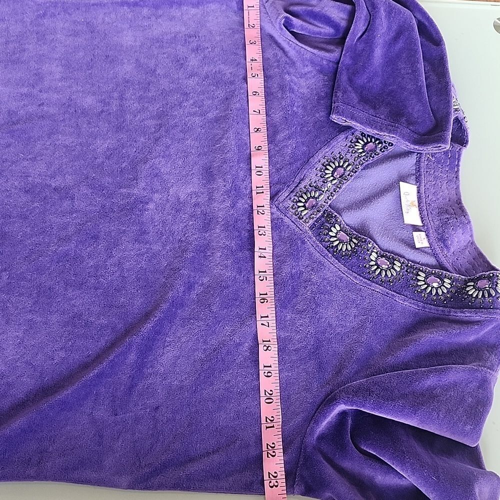 Quacker Factory Velour Top Size Large - Picture 5 of 7